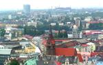 Nová radnice - pohled z vyhlídkové věže, Evangelický kostel, Ostrava